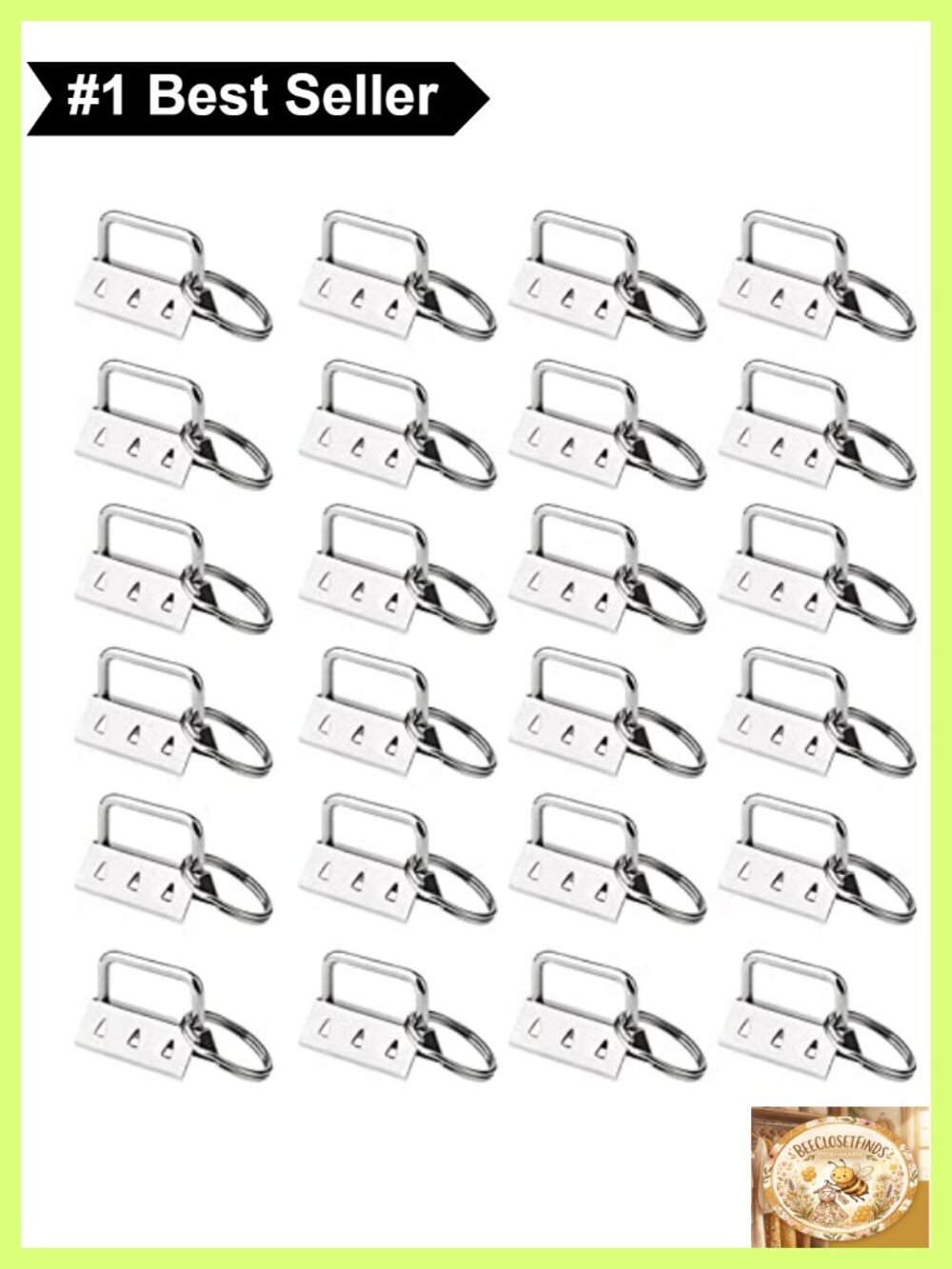 Key Fob Hardware Sets Wristlet Split Ring Metal Alloy Craft Findings